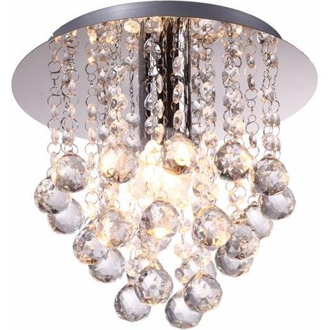 Plafoniera tonda glamour London Crystal cromo E27 25cm
