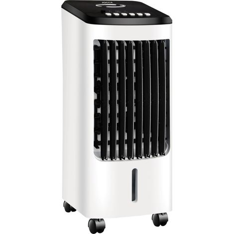 Rafraichisseur d'air portable évaporatif 80W Réservoir 3L + 2 pains de glaces inclus Minuterie 7h Refroidisseur d'air Jocca
