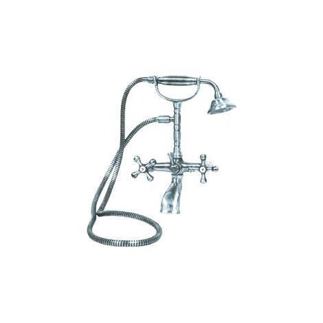 Badewannen-Mischbatterie mit verchromter Handbrause H.32x18x16 cm