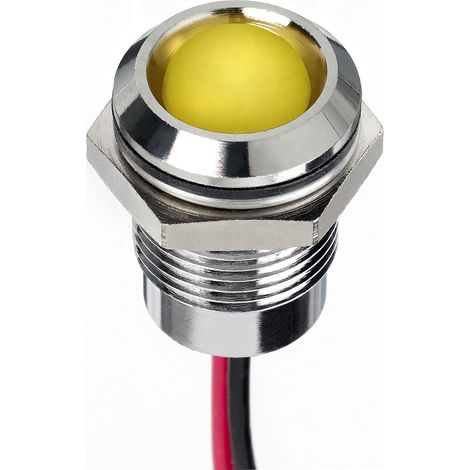 Voyant LED lumineux Jaune RS PRO, dia. 14mm, 24V c.c., IP67 ( Prix pour 1 )