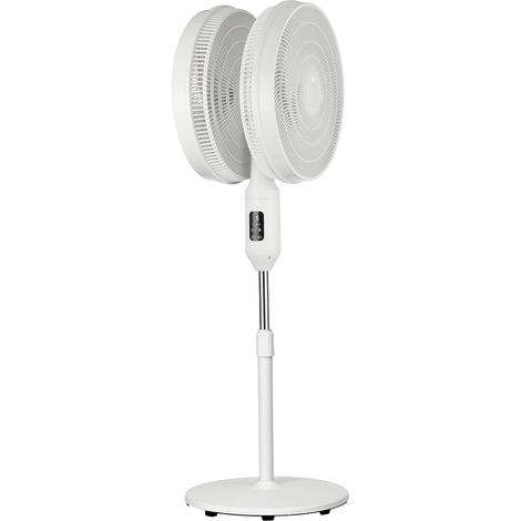 Ventilatore A Piantana Doppia Esposizione 12 Velocità Con Timer E Telecomando 40w Bianco
