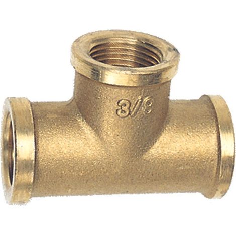 Raccord 3 voies en laiton jaune 3/4 "f