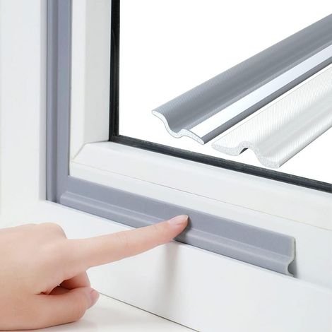 Burlete autoadhesivo de espuma de poliuretano para ventanas correderas, gris, 8 m