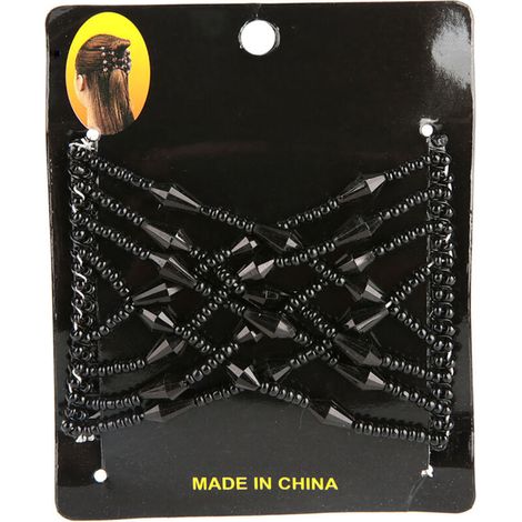 Peigne extensible à perles magiques pour femmes et filles, épingle à cheveux extensible, noire (1/4)