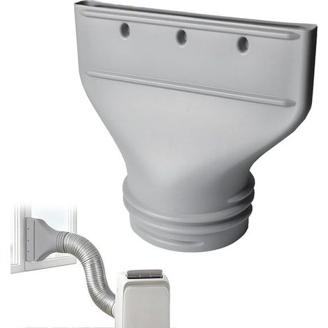 Raccordo per tubo di scarico del condizionatore portatile,Per tubo di scarico piatto,Kit di sigillatura per finestre del condizionatore,Grigio (1/5)