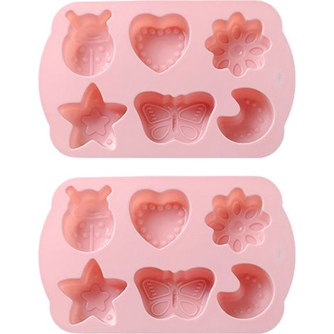 Moule En Silicone Forme De Lune - 6 Cavités - Pour Gâteaux, Chocolats, Savons Artisanaux Et Pâtisserie - 17,1 x 10,7 x 2,5 cm - 2 Pièces (1/5)
