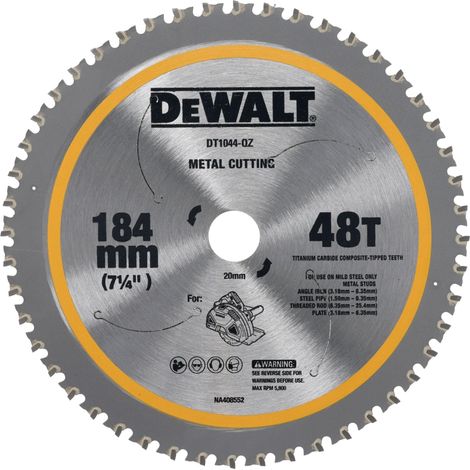 Lame de scie circulaire métallique pour scie circulaire DCS383, 184/20mm, 48dents (1/5)