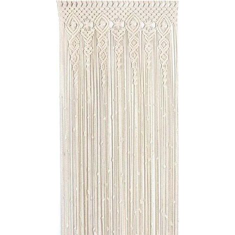 Enowelir Main-tenture Murale en Coton Tissé,Tapisserie De Macramé Boho,Chambre Divider Art Tissé Chic Moderne Rideau pour Wedding Home Decor-Beige 100x200cm (1/4)