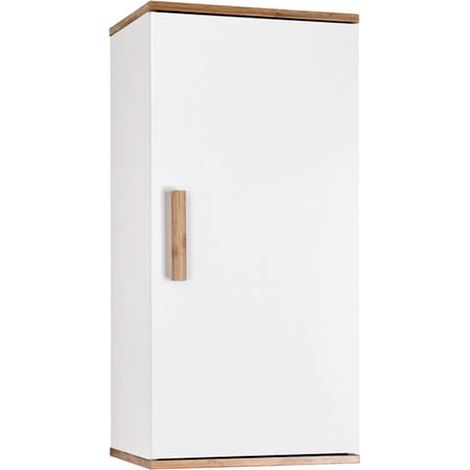 Showerdrape Nola Bamboo/White Single Wall Bathroom Cabinet (1/5)