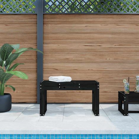 vidaXL Banco de jardín madera maciza de pino negro 80x38x45 cm (1/5)