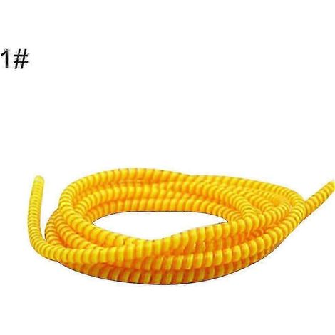 1,4 m Spiral-USB-Ladekabel, Kopfhörerkabelschutzhülle, Kabelaufwickler – Yvan-Beige Yellow (1/5)
