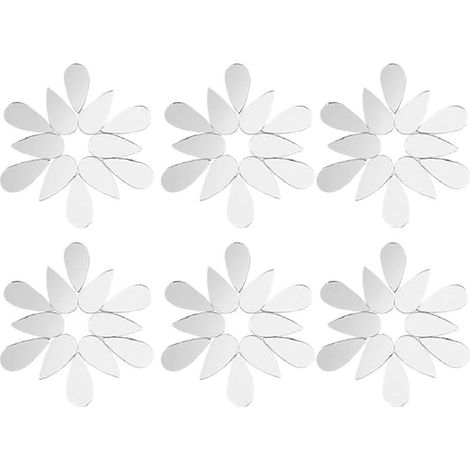 100 autocollants miroir acryliques en forme de larme pour loisirs créatifs, décorations murales autocollantes pour chambre d'enfant (1/4)