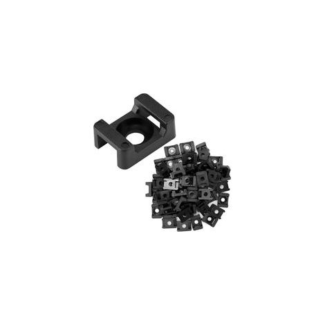 100PCS Base de Attache Câble en Plastique Noir pour Attaches de Câble de 9 mm - Organisateur de Câbles avec Trou de Vis