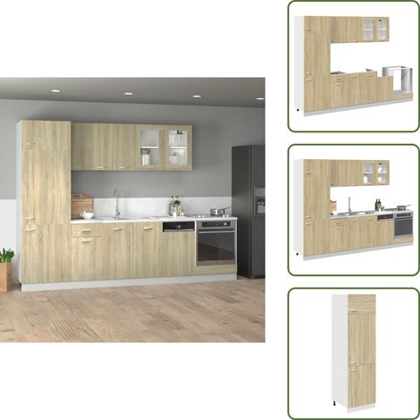 Ensemble d'armoires cuisine 8pcs chêne sonoma bois d'ingénierie - Ensemble D'armoires De Cuisine - Ensembles D'armoires De Cuisine - Placard De Cuisine - Unité De Cuisine (1/5)