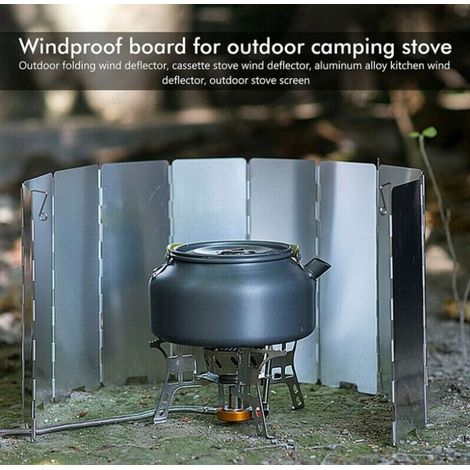 Pare-Vent Pliable en Alliage d'aluminium, 10 Plaques Pare-Vent de Camping pour Rechaud de Camping, Pique-Nique, Cuisinière à Gaz (1/4)