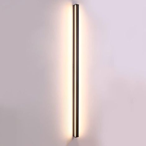 Moderne Simple Bande Appliques Murales Finition Noire Rondelle De Mur Lumière Acrylique Aluminium Longue Applique Murale Coin Décoratif Lumière Linéaire Appliques Lampes Pour Salon/Chambre De Chevet ( (1/5)