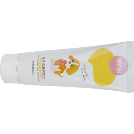 Crème colorante semi-permanente temporaire pour poils d'animaux, facile à utiliser (poudre de fleur de cerisier 80 ml) (1/5)