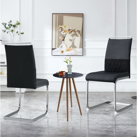 Sillas de comedor juego de 2 42x48x95 cm de metal negro, modernas para comedor FloraGrace (1/5)