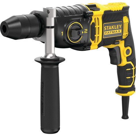 Stanley Fatmax – Perceuse à percussion 850W – 2 vitesses 0-1100/0-3100 tr/min – Cadence de frappe 54 400 cps/min – Pour béton, acier et bois - FMEH850KA-QS
