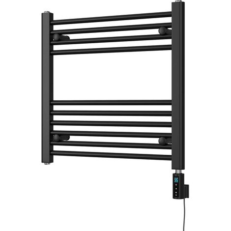 Zennor - Black Electric Towel Rail H600mm x W600mm Straight 300w Thermostatic WIFI (1/3)