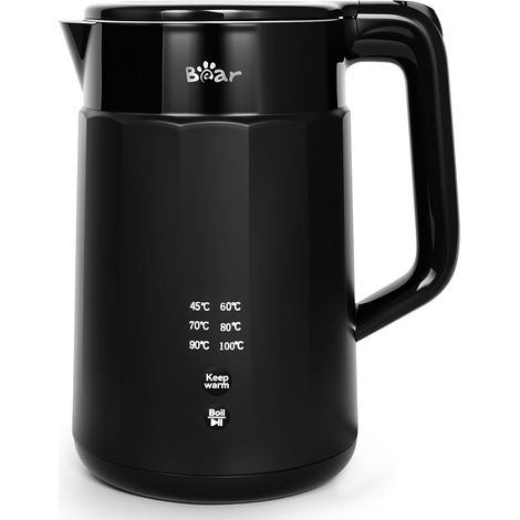 Bouilloire électrique 1800W-2200W 1.7L 45 ° C  100 ° C Bouilloire avec 6 contrôles de température, Fonction d'arrêt automatique et de maintien au chaud, Acier inoxydable 304, Protection à sec, B (1/5)
