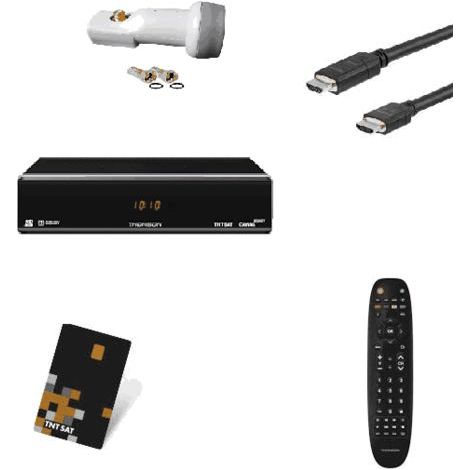 THOMSON THS 804 Décodeur TNT HD satellite TNTSAT+HDMI+ carte tntsat + lnb HD ME