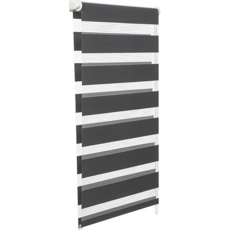 OSE – Store enrouleur occultant 60 x 230 cm – Mécanisme à chaînette – Toile en polyester zébrée – Fixation murale ou en suspension (1/2)