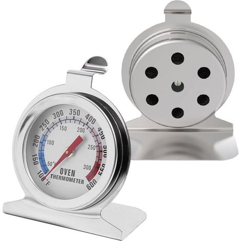 Thermometre - Analogique - Four Barbecue Cuisine - Plage 50 A 300 °C - Acier Inoxydable 430 - Argent - 1 Unite (1/5)