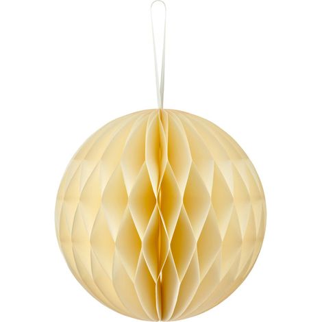 GASPER Weihnachtsanhänger Kugel Naturweiß mit Magnetverschluss Ø 20 cm - Papier