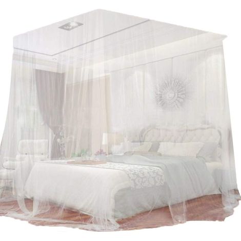 Rideau de lit tente de lit en maille serrée utilisation extérieure intérieure tente de lit blanche 200200180cm (1/4)