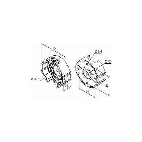Nice 535.10015 - Supporto compatto in plastica, per vite autofilettante a interasse 48 mm