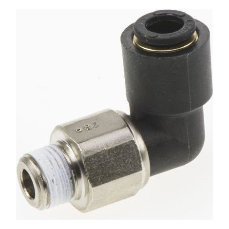 Adaptateur fileté coudé Legris LF3000 vers Enfichable 6 mm R 1/8 Mâle ( Prix pour Paquet de 5 )