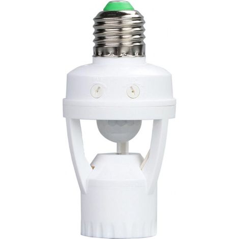 Portalampada E27 con sensore di movimento 360° Pir infrarossi porta lampada rilevatore di presenza per lampadine E27 max 60 watt (1/4)
