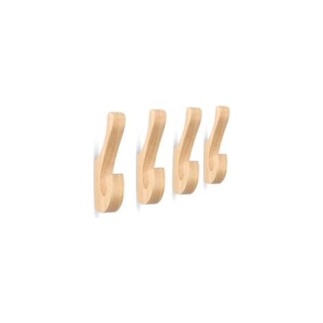 4 ganci appendiabiti da parete in legno, doppi ganci per cappotti, cappelli, ombrelli, accappatoi, asciugamani, appendiabiti con viti, ganci e pioli per la casa - Crezuo