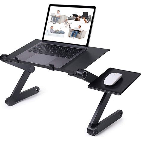 Table de Lit pour Ordinateur Portable, Réglable, Pliant, 42x26cm