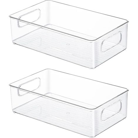 Réfrigérateur empilable réfrigérateur tiroir cuisine boîte de rangement pour réfrigérateur congélateur conteneur, poignée sans Bpa (1/5)