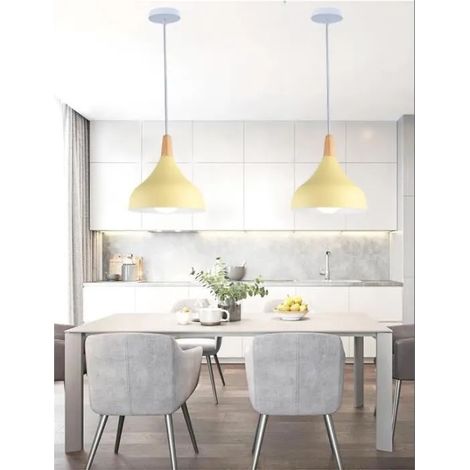 Lot de 2 Moderne Suspension Luminaire,Lampe Plafonnier Rétro Style Nordique en Goutte Chapeau pour Restaurant Cafe (1/4)