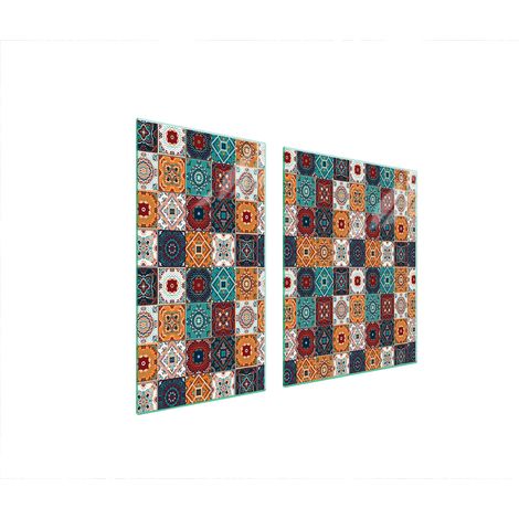 Plaque de protection en verre pour poêle mosaïque 90x52 (1/5)