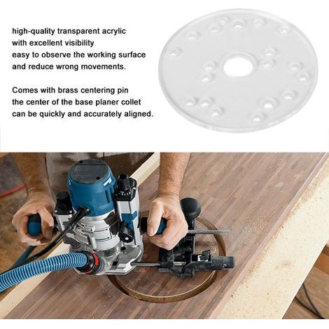 Universal Acrylic Base Plate with Centering Pins for Router, Woodworking Accessory (1/5)