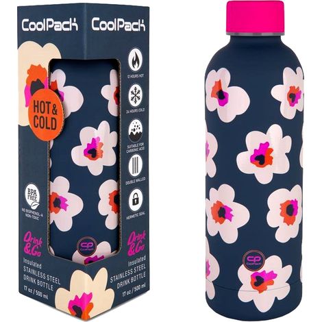 Bouteille isotherme Coolpack Bonet en métal 500 ml Thermos Flores Nina (1/3)