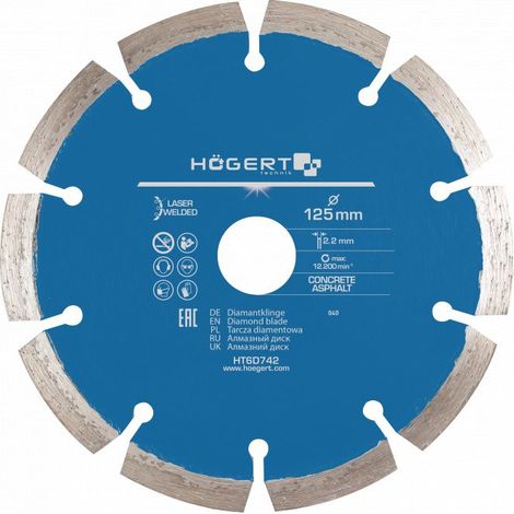 Disque diamantée 125 mm - pour disqueuse /béton, carrelage, brique ...