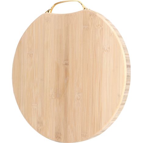 Planche à découper en bambou 34x34x3cm pour la cuisine, idéale pour couper les légumes, les fruits et les os. (1/5)