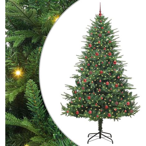 Arbre de Noël artificiel pré-éclairé avec ensemble de boules vidaXL (1/5)
