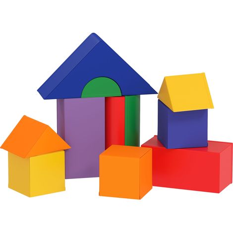Circuit de moto bébé 11 pièces modules motorisés mousse EPE revêtement synthétique blocs construction éducatif multicolore 1-3 ans