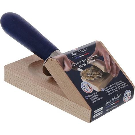 Insieme sabot con calzante per ostriche + coltello - manico in legno - Jean Dubost