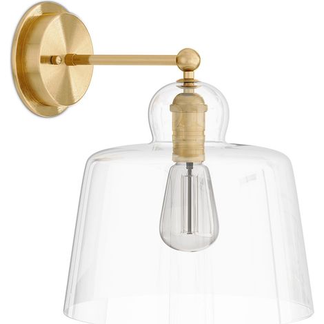 Lamp Wall Light - Gold Metal and Crystal - Sabela Transparent