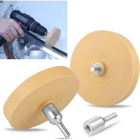 Outil pour effacer les autocollants de roue, avec 1 adaptateur pour l'élimination professionnelle des films adhésifs et des résidus sur les véhicules, voitures ou motos (88 mm) (1/5)