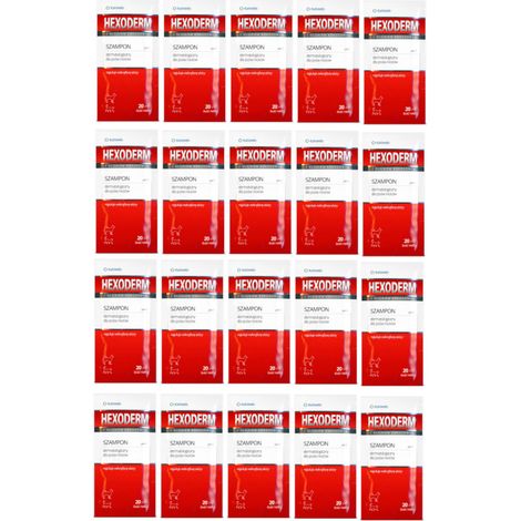 Shampooing Eurowet Hexoderm pour chiens et chats, microflore cutanée, 20 x 20 ml