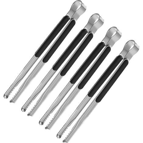 4-teiliges Set multifunktionaler Küchenzangen – Edelstahl – Ideal zum Greifen von Steaks, Eiern, Brot, Nudeln und diversen anderen Lebensmitteln – 25 x 1,7 cm (1/5)