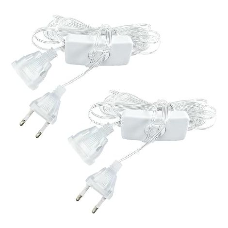 Extension Cable with Switch Cable European Plug Flat Cable for LED Light Outdoor (1/5)